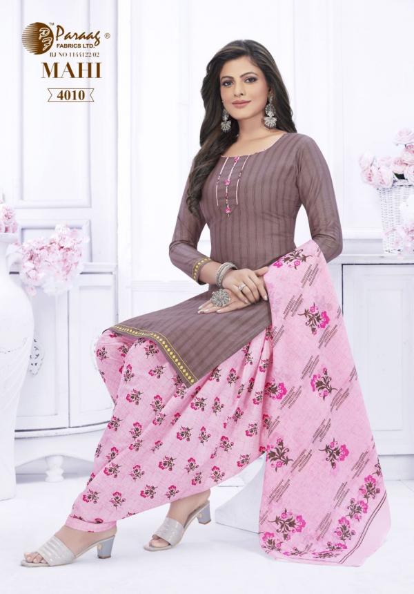 Paraag Mahi Vol-4 Cotton Designer Patiyala Dress Material